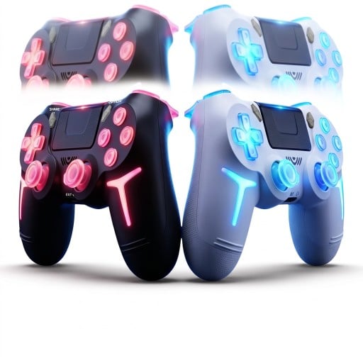 Bluetooth Gamepad 9.8 x 16 cm for PS4 PS3 and PC with RGB Backlighting and Touch Panel Wireless Controller with 6-Axis Gyroscope