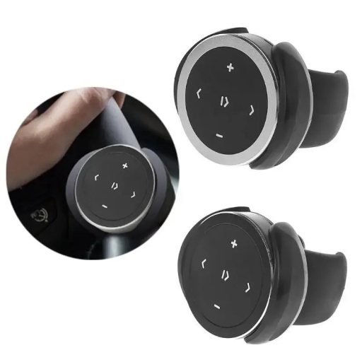 Bluetooth-Musikfernbedienung, 3,6 cm, mit Lenkradhalterung, kompatibel mit iOS und Android, kabellose Player-Steuerung