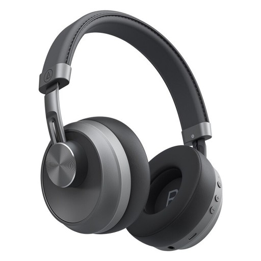 Bluetooth slúchadlá cez uši s výdržou 60 hodín Bluetooth 5.0 Port 3,5 mm jack Nabíjanie cez USB-C Zliatina hliníka Šedá so striebornými prvkami