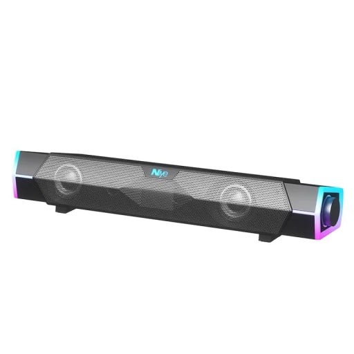 Bluetooth soundbar V18 2 × 2W USB luidspreker met stereo geluid RGB verlichting Microfoon en verbinding via Bluetooth 5.0 of kabel