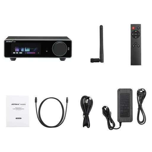 Bluetooth-stereovahvistin A80 Hi-Fi DAC 2 x 300 W digitaalinen vahvistin USB RCA TRS OPT COA tuki DSD PCM