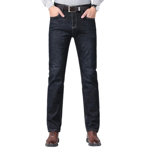 Blugi clasici elastici pentru bărbați, croială slim fit, croială îngustă, material elastic confortabil, pantaloni moderni pentru oraș, pantaloni slim eleganți din denim