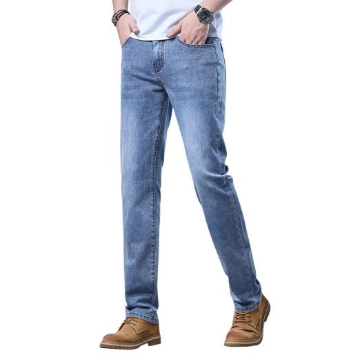Blugi skinny drepți pentru bărbați, blugi elastici, pantaloni slim fit din denim, confortabili, potriviți pentru purtarea de zi cu zi, blugi eleganți