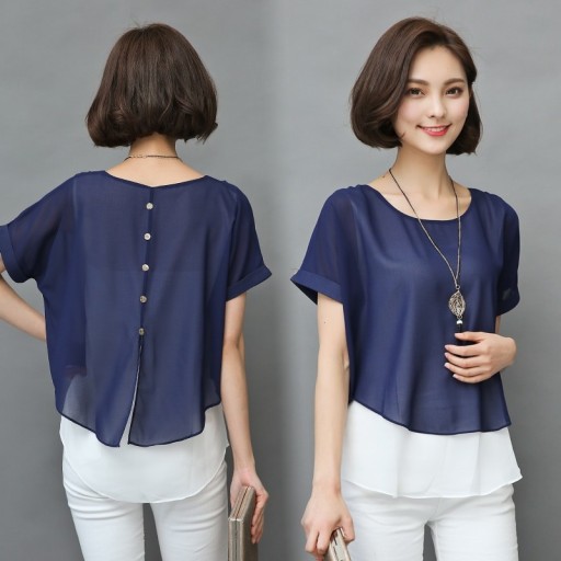 Blusa bicolor para mujer