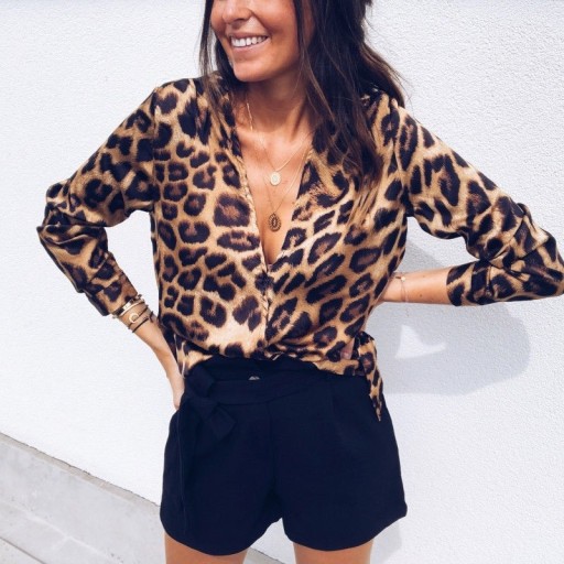 Blusa da donna con motivo leopardato Helena