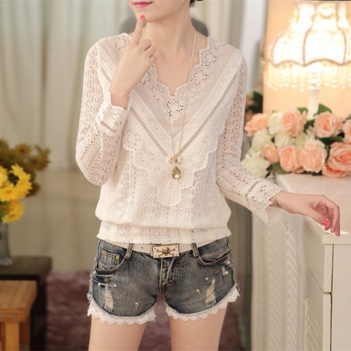 Blusa de encaje blanca