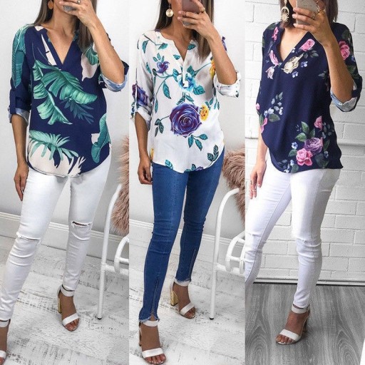 Blusa feminina com estampado de flores Jacinta