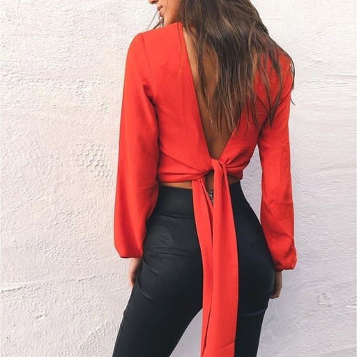 Blusa sexy con scollatura profonda
