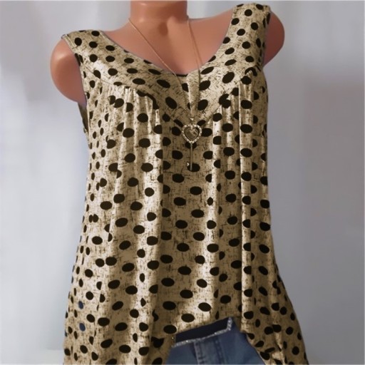 Blusa sin mangas con lunares para mujer