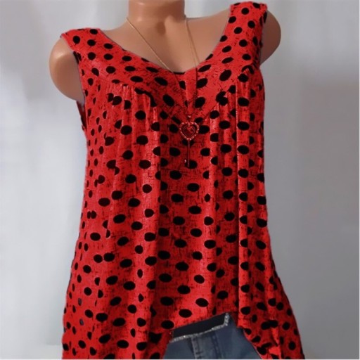 Blusa sin mangas con lunares para mujer