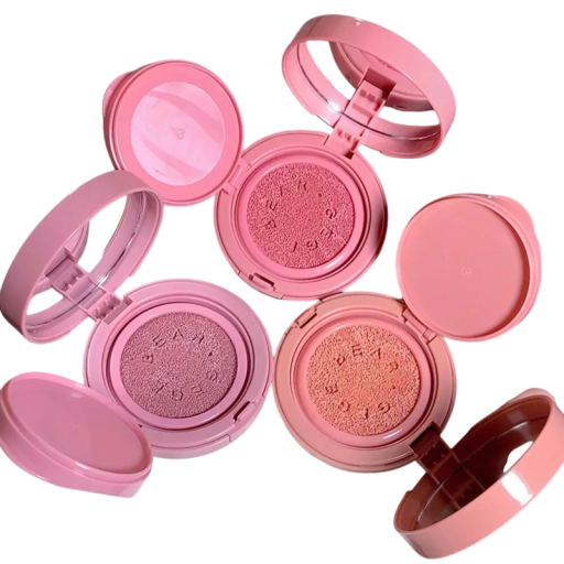 Blush hidratant lichid Ambalaj compactă rotundă cu oglindă Puff pudră Machiaj iluminator de lungă durată pentru obraji