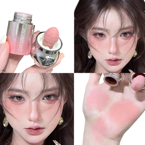 Blush lichid în stick Aplicator din burete Blush cremă multifuncțional pentru obraje și buze Blush hidratant delicat
