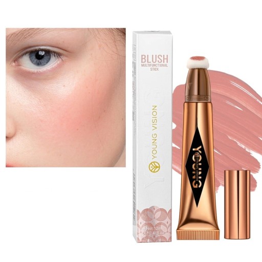 Blush líquido 12 ml Blush sedoso à prova de água em tubo com aplicador Textura cremosa suave Maquilhagem de longa duração