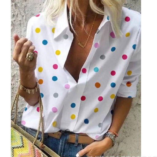 Bluză de damă cu buline colorate