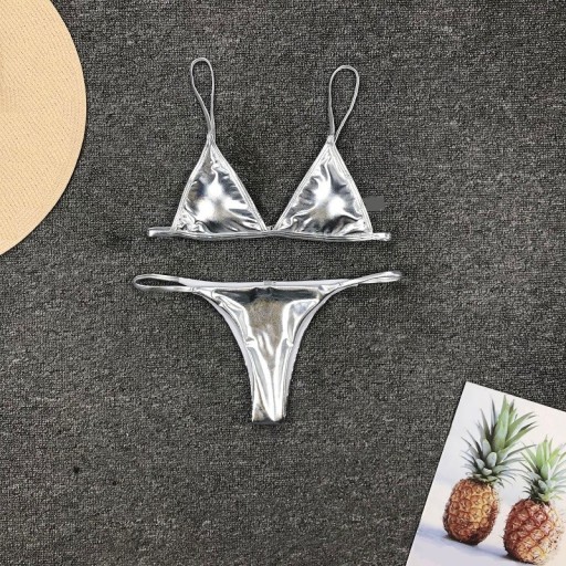 Błyszczące bikini damskie P767