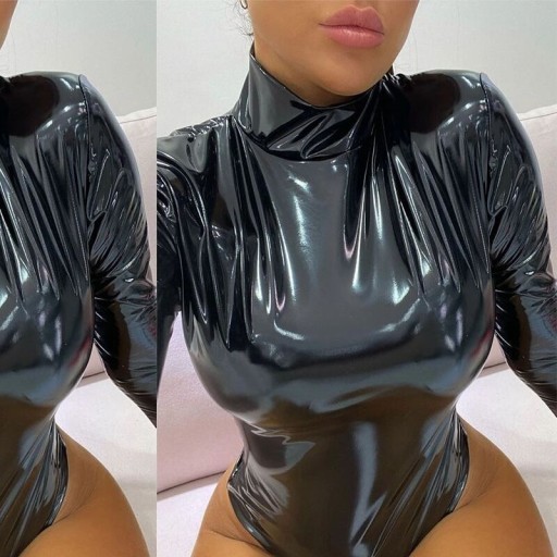 Body en cuir pour femmes à manches longues B772
