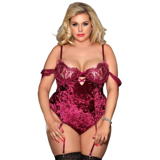 Body en velours pour femmes avec épaules dénudées