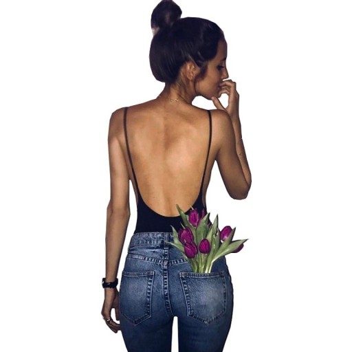 Body feminino com costas recortadas