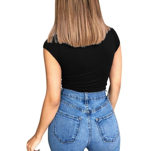 Body feminino com mangas curtas B757