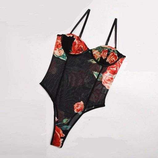 Body floral feminino com alças finas