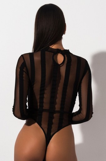 Body transparent noir pour femmes