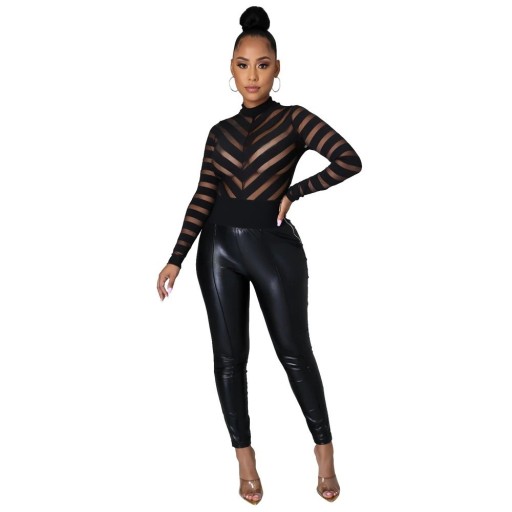 Body transparent pour femmes à manches longues B753