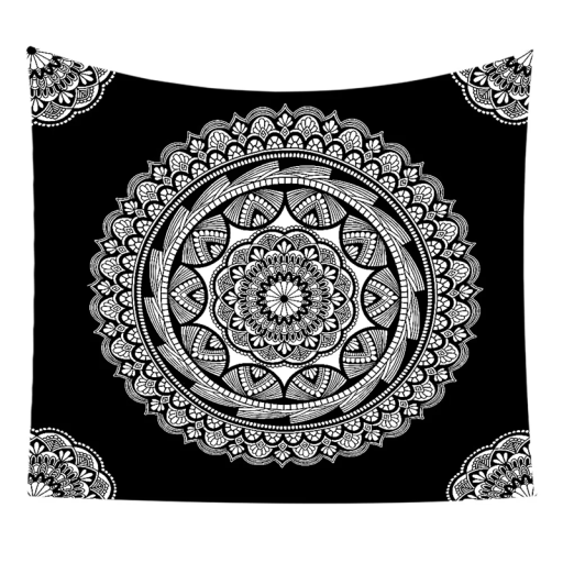 Bohémisk väggbonad 60 x 90 cm med mandala Vägghäng Boho dekoration för sovrum och vardagsrum Tvättbar Vattentålig Smutsavvisande