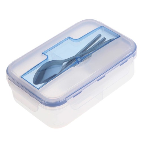 Boîte à déjeuner avec des baguettes et une cuillère