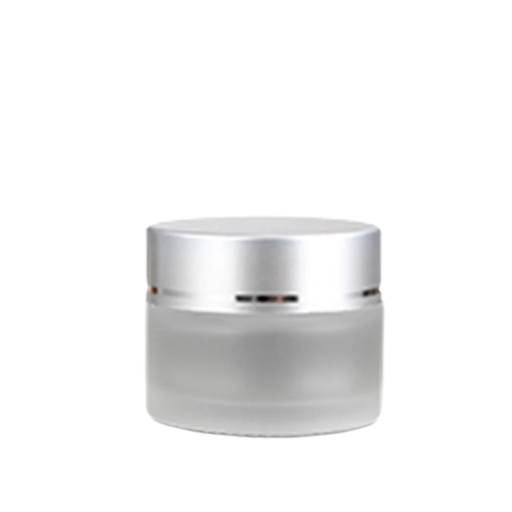 Boîte cosmétique rechargeable 15 g Verre mat avec haute résistance thermique argent transparent Contenant en verre pour crème pommade baume
