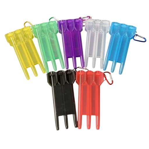 Boîte en plastique transparente pour fléchettes 17x8,5 cm étui résistant avec porte-clés pour pointes souples et flèches jusqu'à 7 mm accessoire portable pour fléchettes