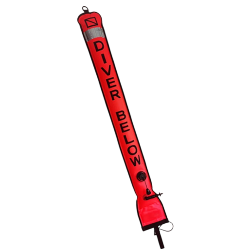 Bójka sygnalizacyjna SMB Inflacyjna z odblaskiem SOLAS i zaworem nadciśnieniowym 1,2 m Pomarańczowo-czerwona Dla nurków i bezpieczeństwa na powierzchni