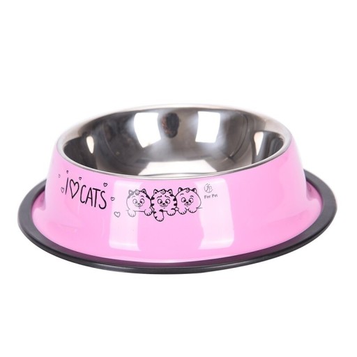 Bol en acier inoxydable pour chats avec inscription