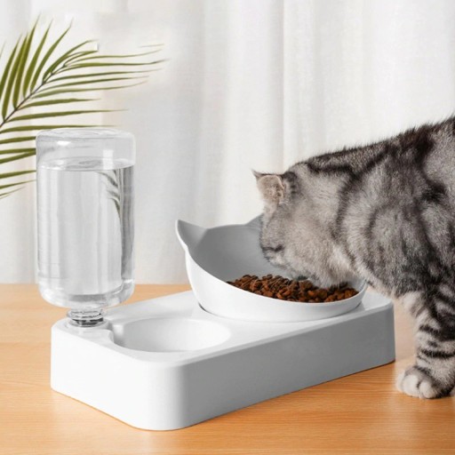 Bol pentru pisici cu băutor de apă