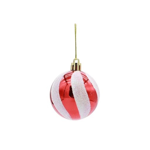 Bola navideña roja 6 cm 6 uds