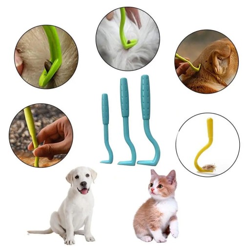 Bolha- és kullancseltávolító készlet kutyáknak és macskáknak Kullancs- és bolhaeltávolító eszköz Kullancseltávolító eszközök 3 db