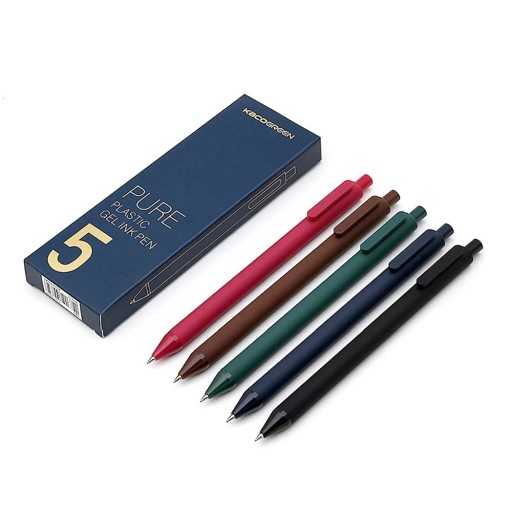 Bolígrafo de gel retráctil Kaco de 0,5 mm y 149 mm, estilo vintage, con tinta de color. Material de escritura para la escuela y la oficina, ideal para niños y adultos.