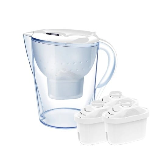 Bollitore filtrante con 3 filtri 3,5 l Purificatore d'acqua con carbone attivo alcalino e timer 26 x 13,5 x 26 cm Temperatura dell'acqua
