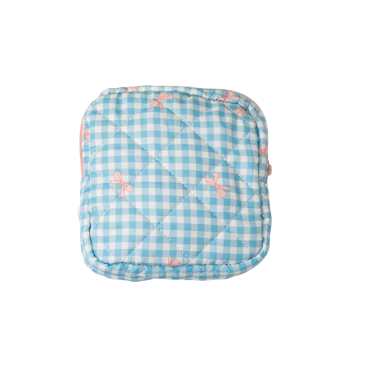 Bolsa de almacenamiento de gran capacidad para compresas 12,5 x 5 x 12,5 cm Organizador portátil de poliéster con lazo dibujado y cremallera