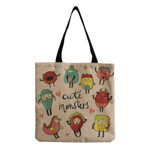 Bolsa de lona infantil monstruo