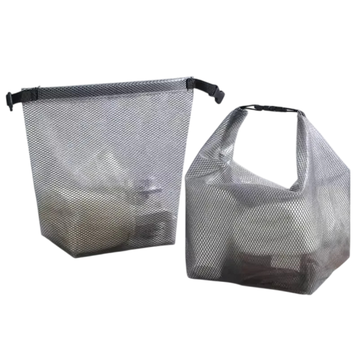 Bolsa de natación de mano Bolsa sellada portátil con cierre enrollable y hebilla Tamaño L 35 x 25,5 cm Transparente gris Para nadar y en la piscina