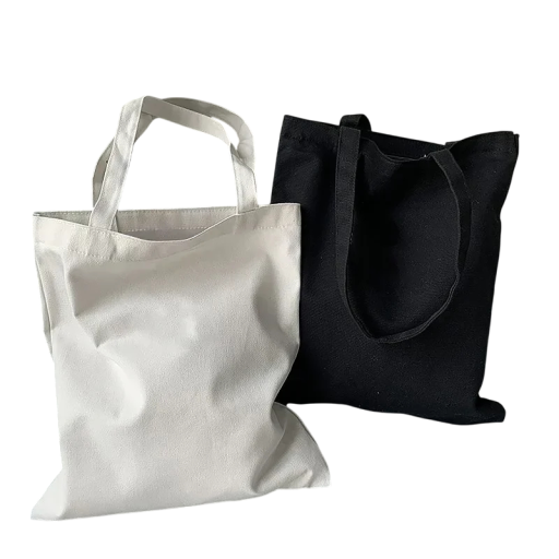 Bolsa de tela de lona 39 x 34 cm – versión negra o blanca