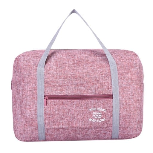 Bolsa de viaje de hombro con pasador para mango de maleta Bolsillo frontal con cremallera Dos largas asas Nylon jaspeado 40 x 13 x 30 cm