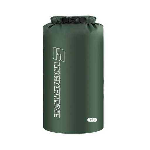 Bolsa impermeable Luckstone Bolsa de almacenamiento para cosas secas con cierre enrollable y hebilla 15 l Resistencia hasta 105 °C Verde Para natación y actividades al aire libre