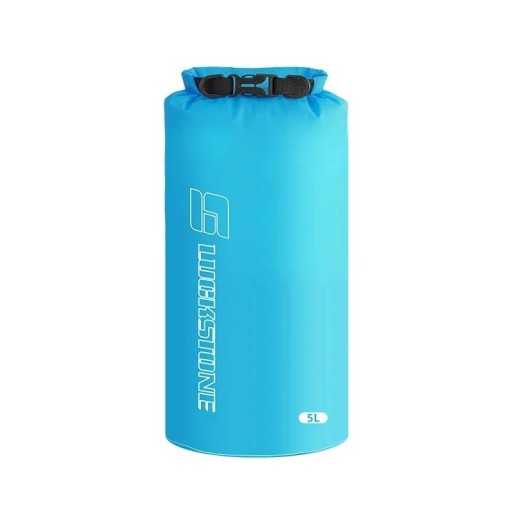 Bolsa impermeable Luckstone Bolsa de almacenamiento para cosas secas con cierre enrollable y hebilla 5 l Resistencia hasta 105 °C Azul Para nadar y actividades al aire libre