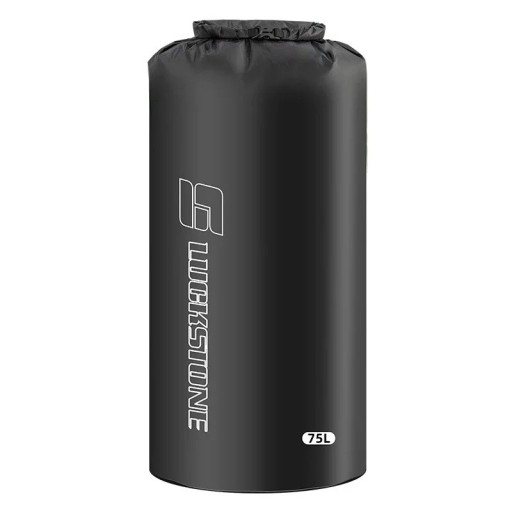 Bolsa impermeable Luckstone Bolsa de almacenamiento para cosas secas con cierre enrollable y hebilla 75 l Resistencia hasta 105 °C Negra Para natación y actividades al aire libre