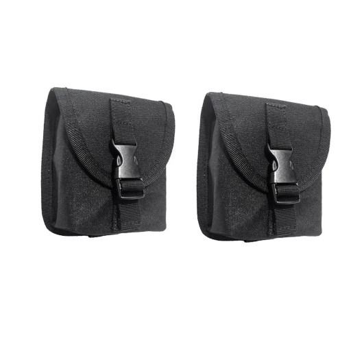 Bolsa táctica para cinturón 14 x 12 x 4 cm Juego de 2 piezas Nylon 600D resistente con correas reforzadas y hebilla Negra Para cinturón y actividades al aire libre