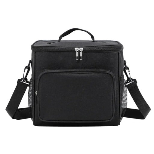 Bolsa térmica com compartimentos 17x26x24 cm Com fecho Bolsa de almoço portátil Cores neutras Bolsa isolante para comida e bebidas