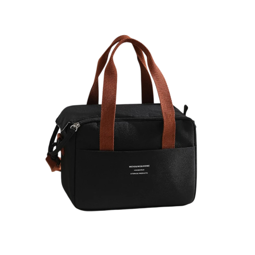 Bolsa térmica con compartimentos 23x13x17 cm Color neutro Bolsa de almuerzo térmica con cremallera Bolsa de refrigerio portátil Bolsa pequeña para comida y bebida