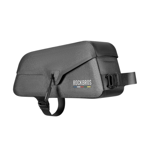Bolsas Rockbros para el tubo superior del marco 0,9 l, dimensiones 22 x 17 x 9,5 x 6 cm, poliéster impermeable con cierre magnético, negro para bicicleta