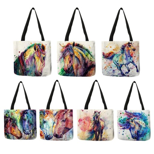 Bolso de lona para mujer con diseño de caballo